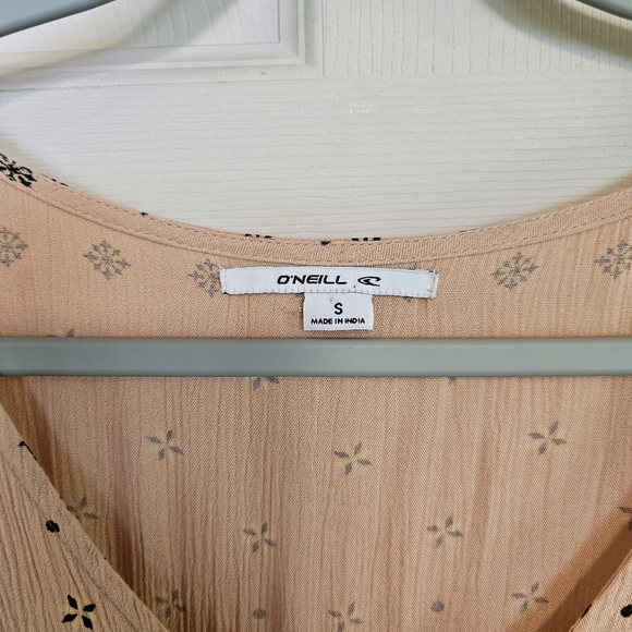 O'Neil Amaryn Mini Dress Ballon Sleeve Vneck Bohemian Dress - Picture 7 of 9